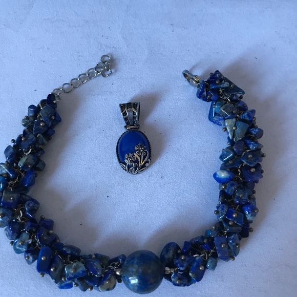 Lapis lazuli Bracelet and pendant genuine - Picture 3 of 4